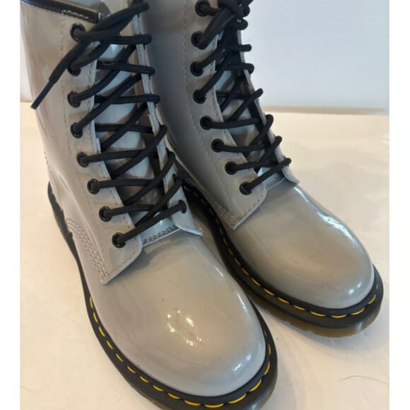 Dr. Martens 1460 Patent Leather Gray Ankle Boots Women's US 9 UK 7 EU 41 - Picture 1 of 6